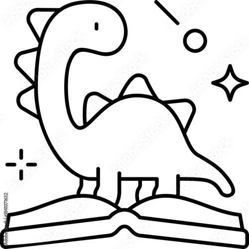 Line Art Dino Story Icon