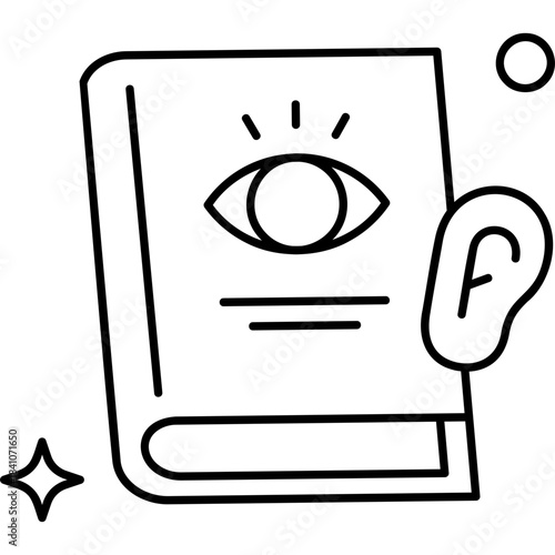 Line Art Sensory Book Icon