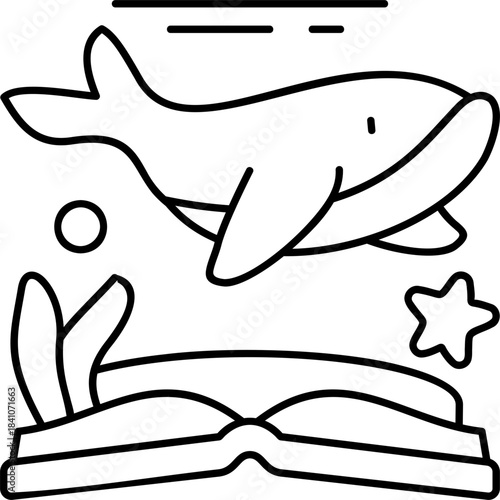 Line Art Ocean Tale Icon