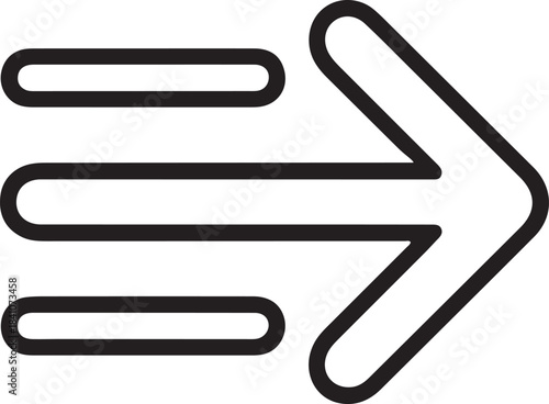 Fast forward arrow icon for quick navigation, Outlined right-pointing arrow with motion lines suggesting speed and progress, ideal for interfaces, fast actions, and digital navigation cues.

