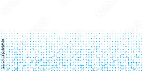 blue falling down confetti background. Repeated blue dotted glitter pattern. Celebration Christmas, New Year or birthday party repeating backdrop.