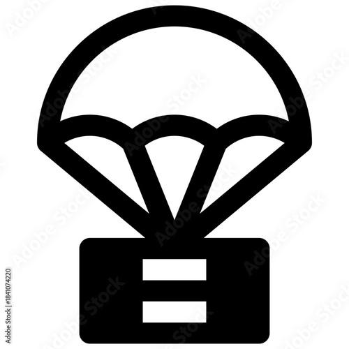 Humanitarian aid. Outlined stroke vector icon with black-filled details.