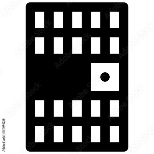 Prison. Outlined stroke vector icon with black-filled details.