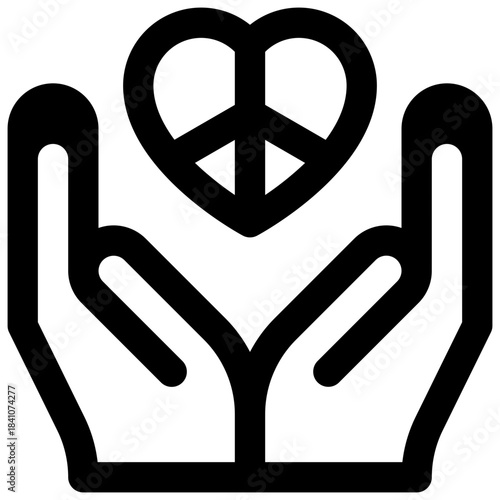 Love. Outlined stroke vector icon with black-filled details.