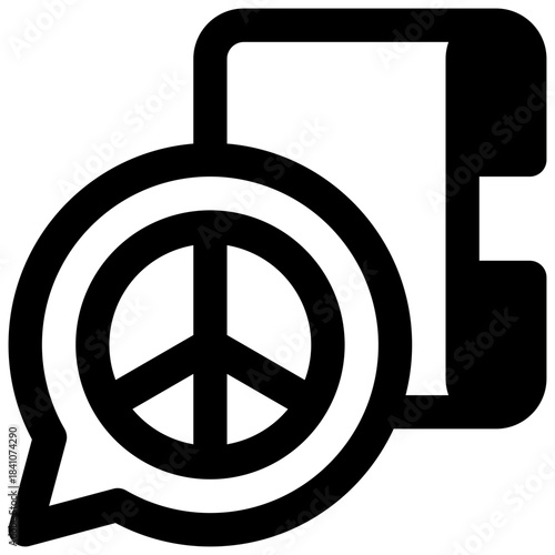 Peace treaty. Outlined stroke vector icon with black-filled details.