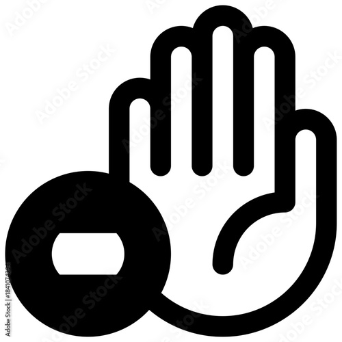 Stop the violence. Outlined stroke vector icon with black-filled details.