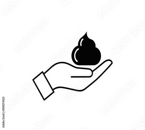 Hand illustration vector concept of a human finger holding a peace symbol flower icon design