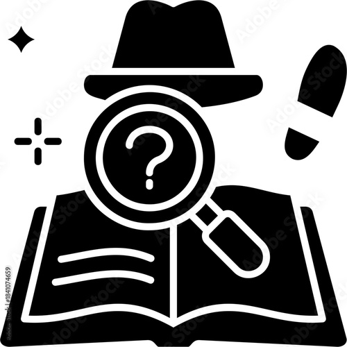 Glyph Solid Mystery Book Icon