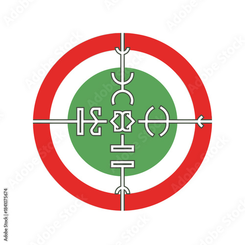 Aegishjalmur helm of awe symbol, a magical icelandic stave to induce fear in enemies.