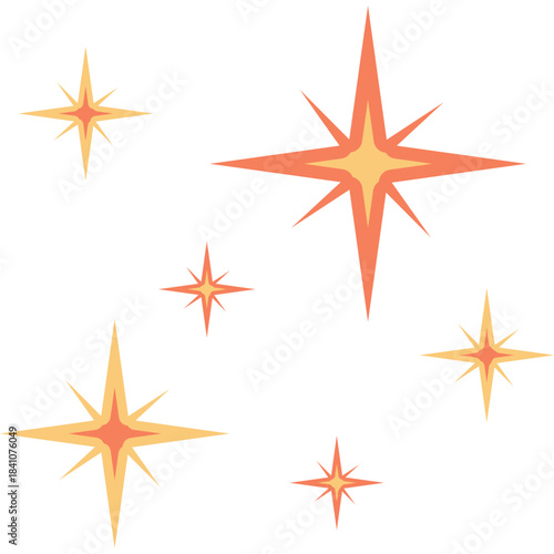 Retro Star Doodle Illustration