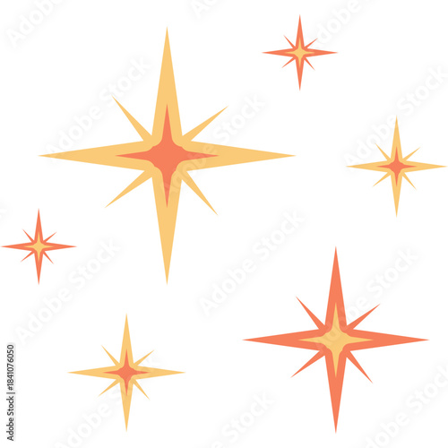 Retro Star Doodle Illustration