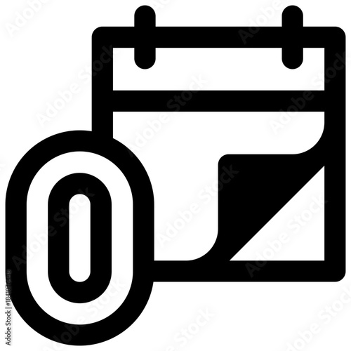 Zero-day vulnerability. Outlined stroke vector icon with black-filled details.