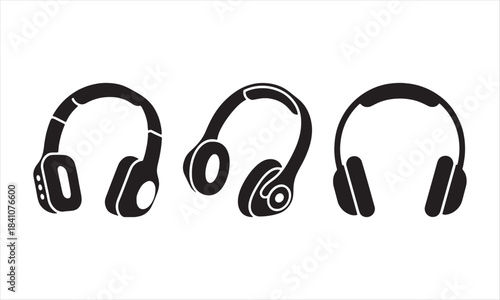 Headphones Icon Collection | Audio Listening Set | Music Sound Vector Pack