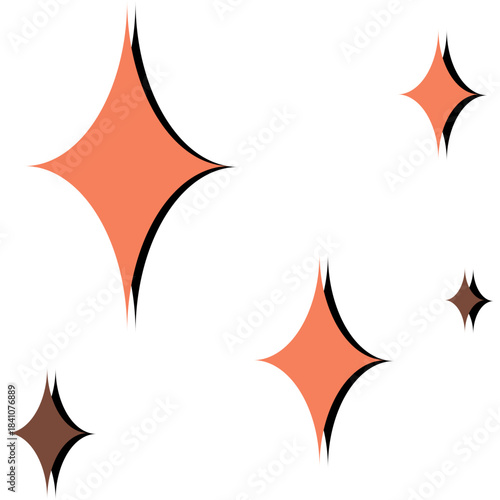 Retro Star Doodle Illustration