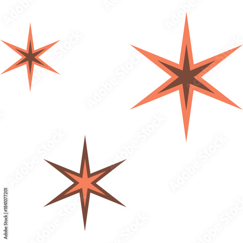 Retro Star Doodle Illustration