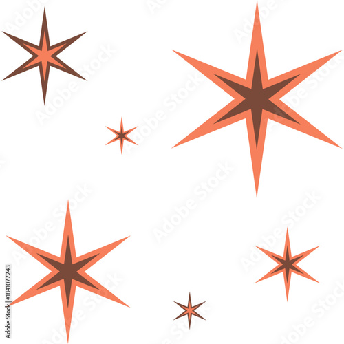 Retro Star Doodle Illustration