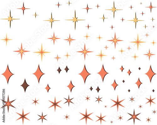 Retro Star Doodle Illustration