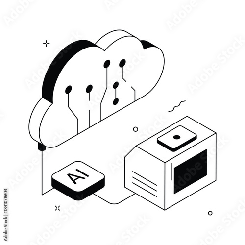 Isometric cloud networking powered by artificial intelligence and smart data flow