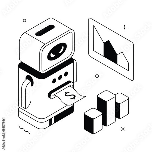 Grab this amazing isometric icon of business robot