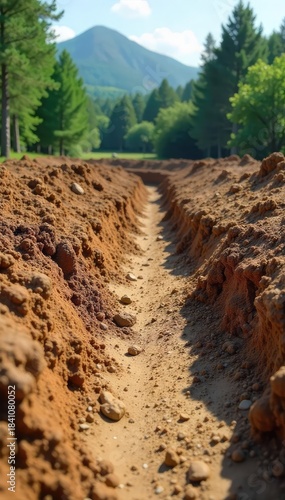 Meticulously Leveled Foundation Ready for New Construction.  Precise groundwork, careful planning, and expert execution showcase the initial phase preparation of a new building project.