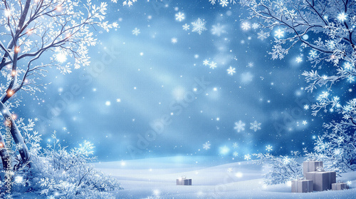 christmas tree in snow