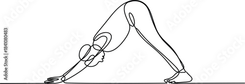 Line of Person Doing Downward Dog Yoga Pose line yoga