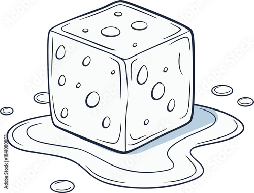 melting ice cube cartoon