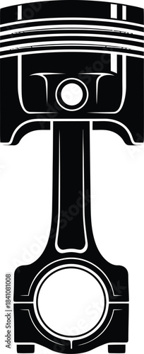 Engine piston vector illustration automotive part car component design eps silhouette