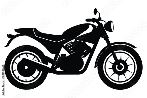 motorcycle silhouette line art vector illustration with a white background