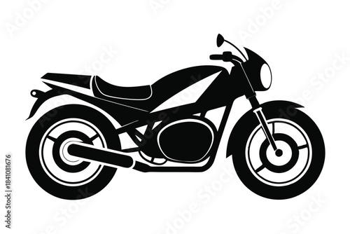motorcycle silhouette line art vector illustration with a white background