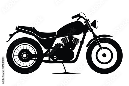motorcycle silhouette line art vector illustration with a white background