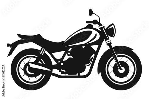 motorcycle silhouette line art vector illustration with a white background