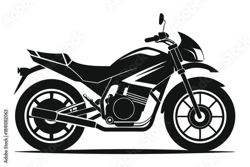 motorcycle silhouette line art vector illustration with a white background