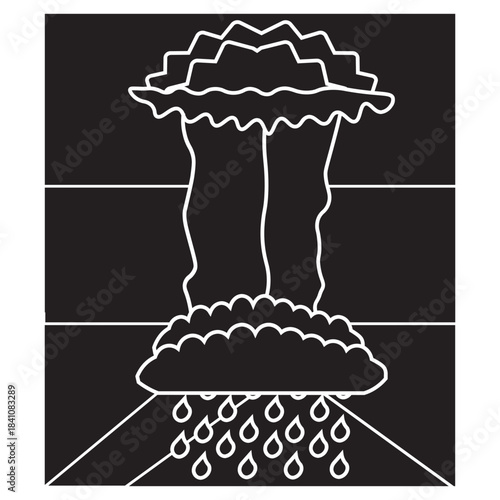 Cumulonimbus Clouds glyph icon 