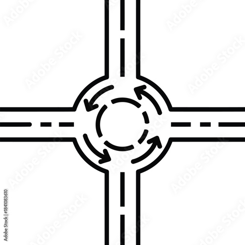 Understanding traffic roundabout diagram symbol for road safety design eps silhouette