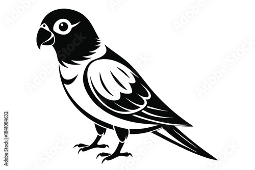 lovebird silhouette line art vector illustration with a white background