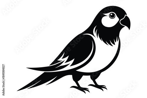 lovebird silhouette line art vector illustration with a white background