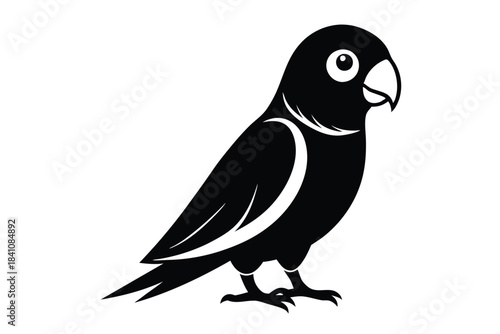 lovebird silhouette line art vector illustration with a white background
