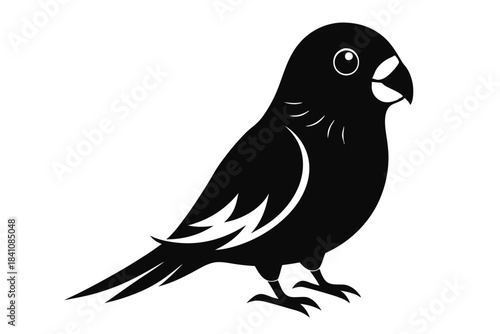 lovebird silhouette line art vector illustration with a white background