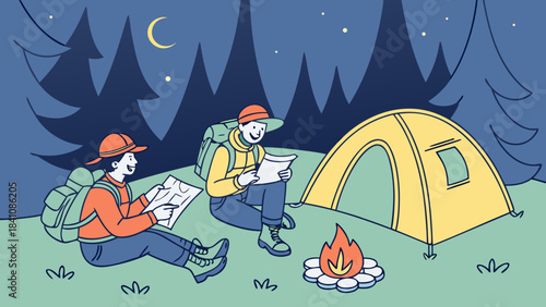 camping in the woods