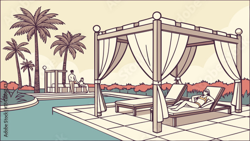 lounge chairs on a tropical beach