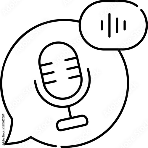 Line Art Voice Message Icon