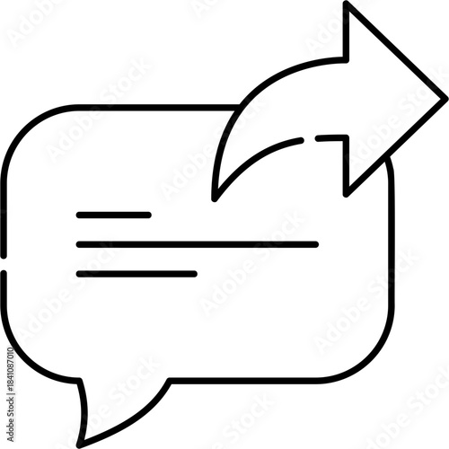 Line Art Text Forward Icon