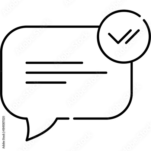 Line Art Chat Delivered Icon