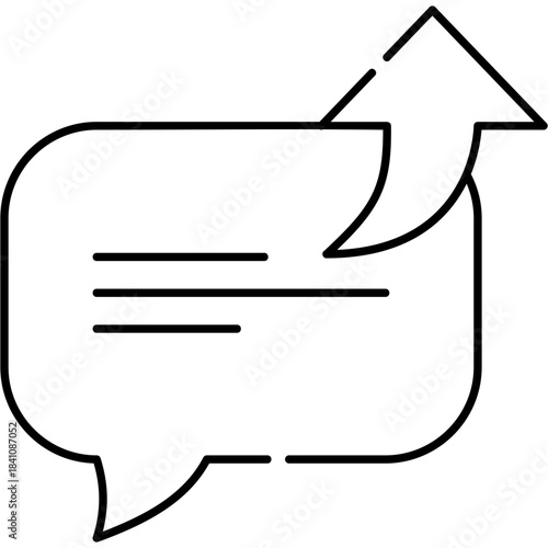 Line Art Text Sending Icon