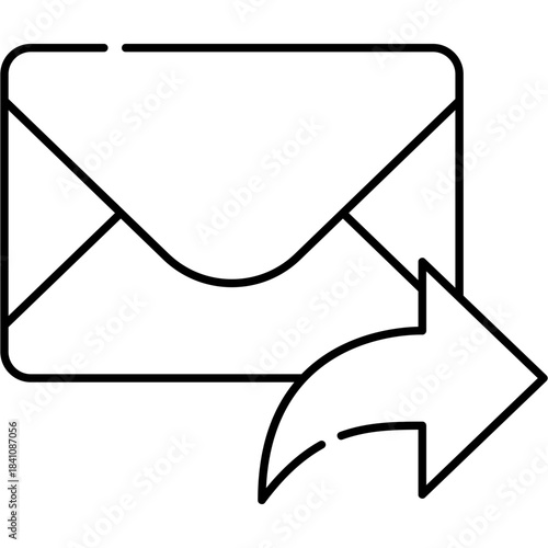 Line Art Forward Mail Icon