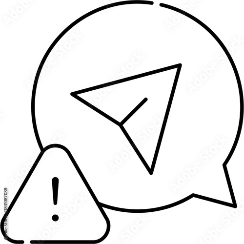 Line Art Send Alert Icon