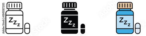 Sleeping pills icon vector. insomnia treatment and restful night supplements symbol. vector illustration.