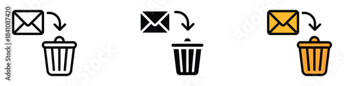 Delete Message icon vector. remove message to trash bin symbol. vector illustration.