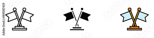 Diplomacy icon vector. goals achievement competition and location markers symbol. vector illustration.